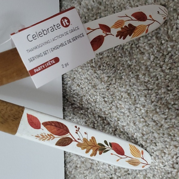 Fall Wood  Spoon Serving Set - Picture 2 of 4